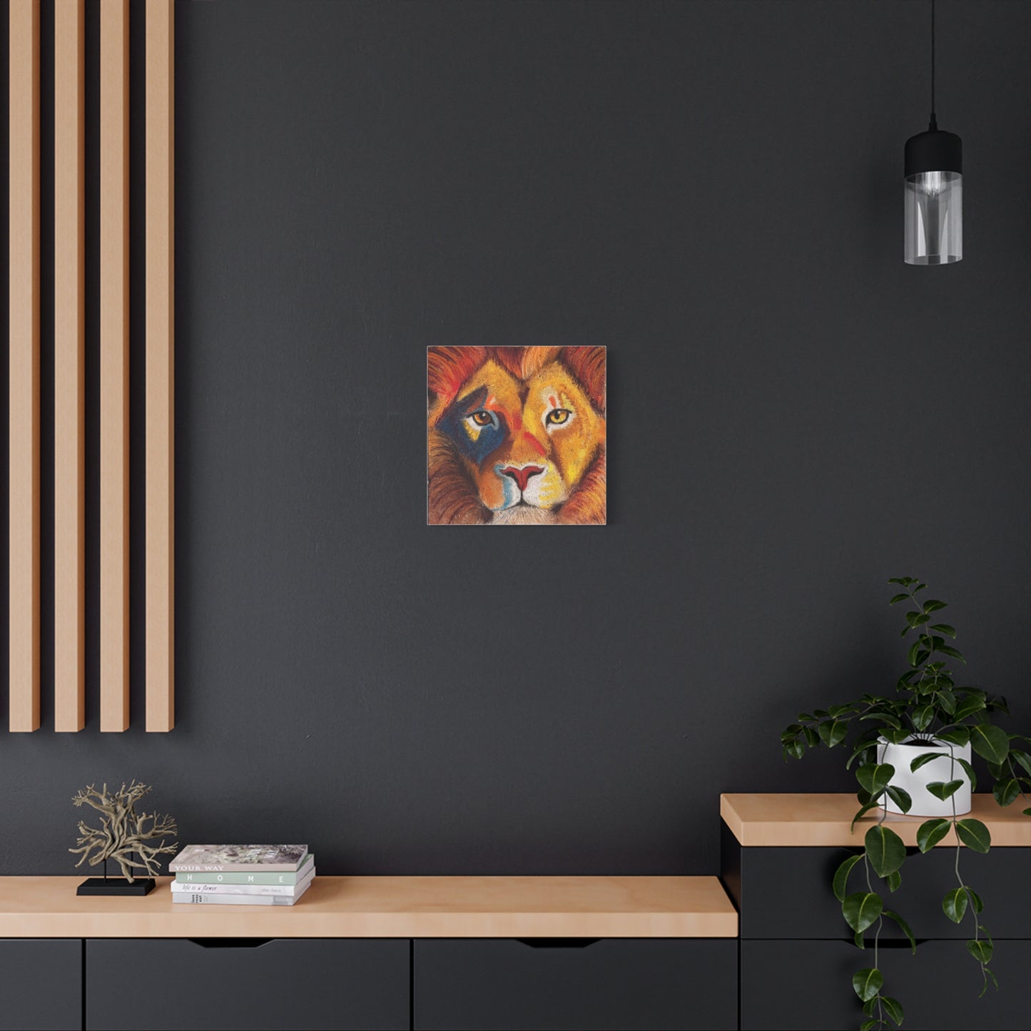 Lion Portrait Matte Canvas Print