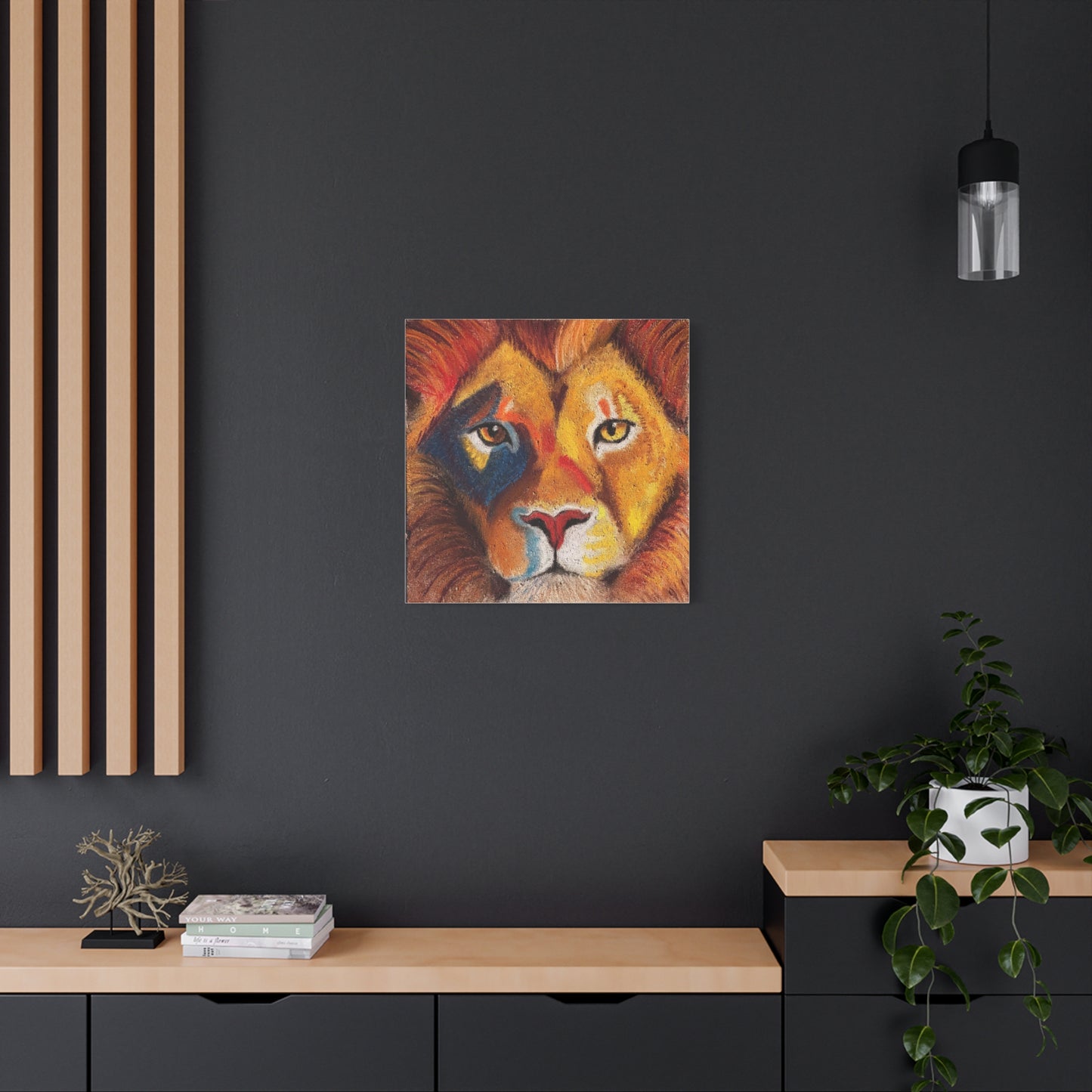 Lion Portrait Matte Canvas Print